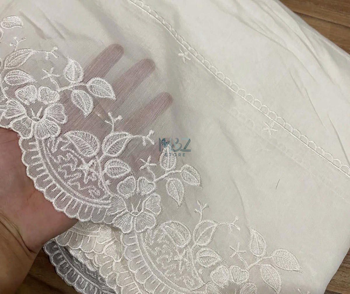 Voile Lawn Scalloped Dupatta with White Embroidery | white lawn Cutwork Dupatta Diyable in all colors 2.5 yards