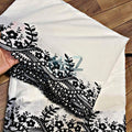 Voile Lawn white Scalloped Dupatta with black Embroidery | lawn Cutwork Dupatta Diyable in all colors 2.5 yards length