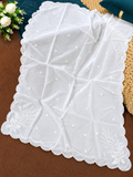 Medium silk Four-Side Scalloped Cutwork Dupatta – 2.75 Yards (Dyeable