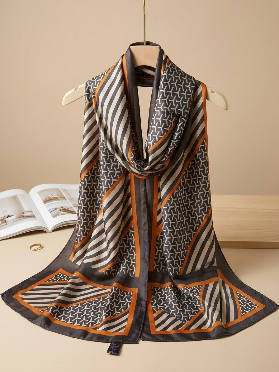 Silk Printed Hijab Printed Silk Scarf- Silk stoller - Silk hijabs Lightweight Satin Scarves