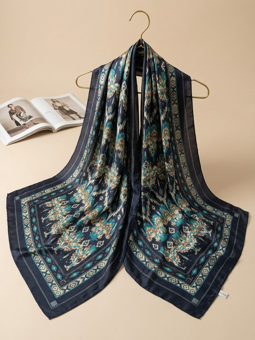 Silk Printed Hijab Printed Silk Scarf- Silk stoller - Silk hijabs Lightweight Satin Scarves