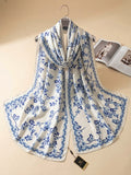 Silk Printed Hijab Printed Silk Scarf- Silk stoller - Silk hijabs Lightweight Satin Scarves