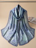 Silk Printed Hijab Printed Silk Scarf- Silk stoller - Silk hijabs Lightweight Satin Scarves