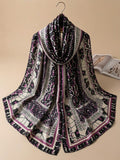 Silk Printed Hijab Printed Silk Scarf- Silk stoller - Silk hijabs Lightweight Satin Scarves