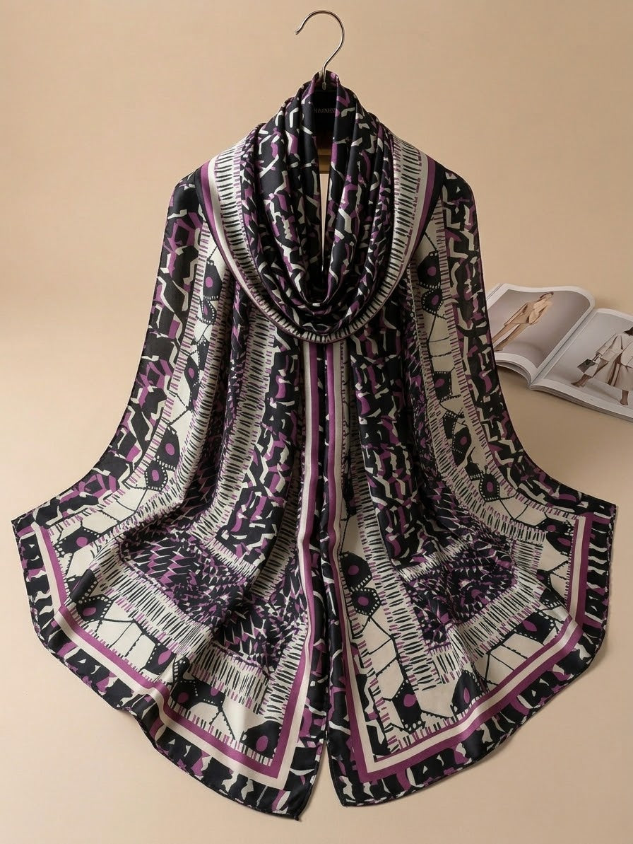 Silk Printed Hijab Printed Silk Scarf- Silk stoller - Silk hijabs Lightweight Satin Scarves