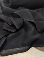 Plain Crinkle Chiffon Dupatta 2.75 Yards | Black