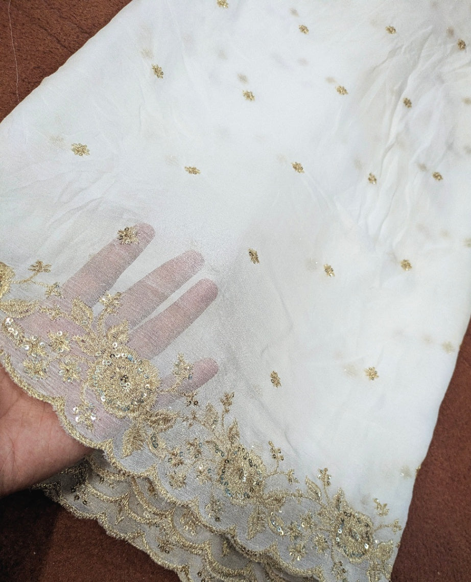 Chiffon Golden Border Dupatta 2.5 ghz