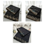 Black Golden Embroidary Dupatta Voile Lawn - 2.5 ghz