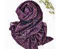 Georgette Chiffon Hijab Stole - Golden Check Pattern Print