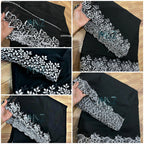 Black and White Cutwork Dupatta Voile Lawn Khaddi Lawn Embroided - 2.5 ghz