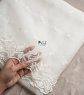 Organza White Cutwork Dupatta Border Organza Embroided - 2.5 ghz