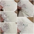 White Cutwork Border Cotton Lawn Khaddi Lawn Embroided Dupatta - 2.5 ghz