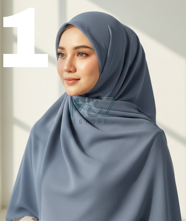 Plane Chiffon Georgette Hijab / Stoller