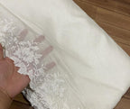 Voile Lawn Scalloped Dupatta with White Embroidery | white lawn Cutwork Dupatta