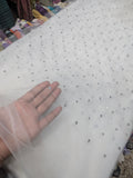 Pure Soft Net Dupatta with Silver Chan Embroidery – Elegant Party Wear Dupatta, 2.5 Yards