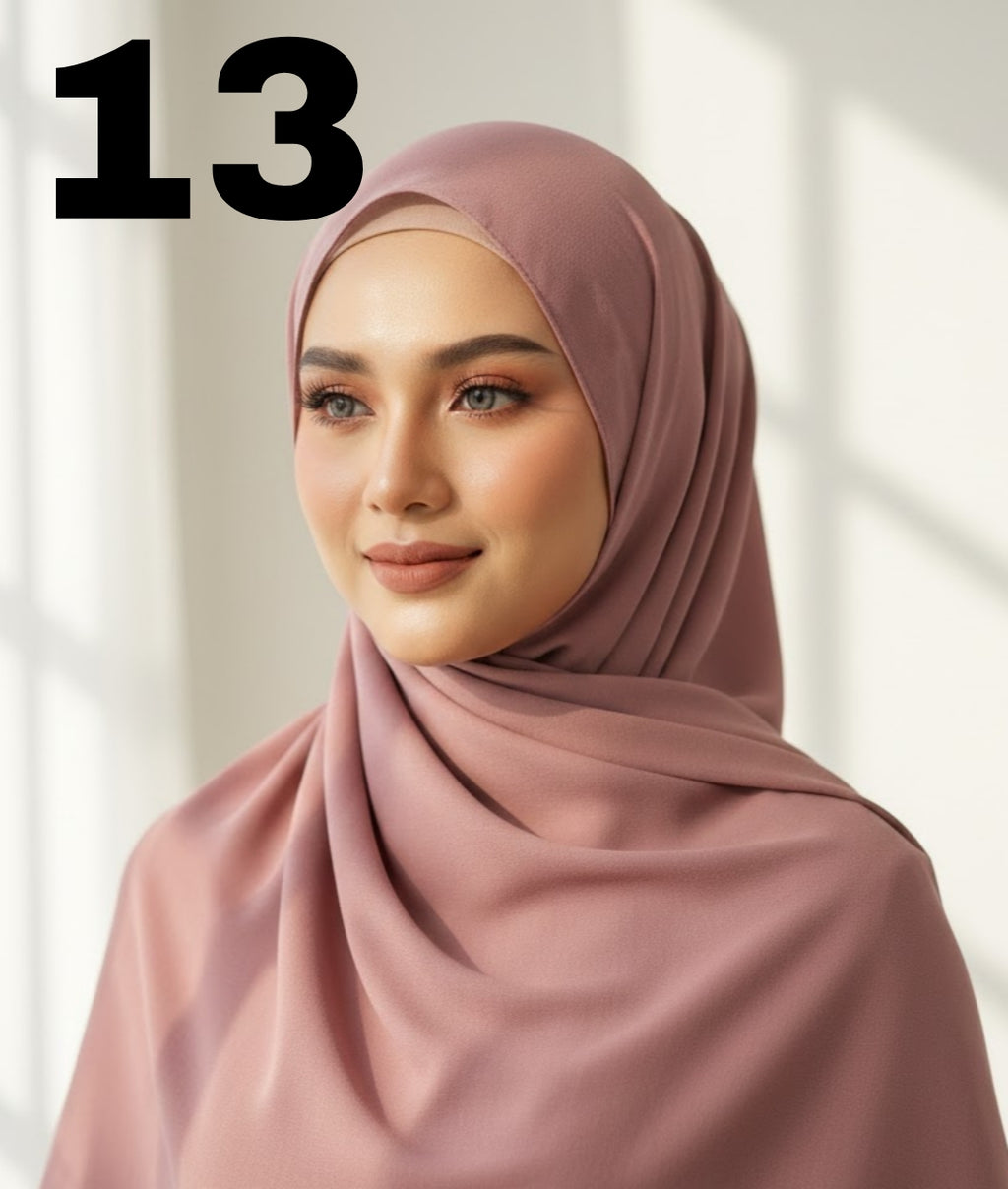 Plane Chiffon Georgette Hijab / Stoller