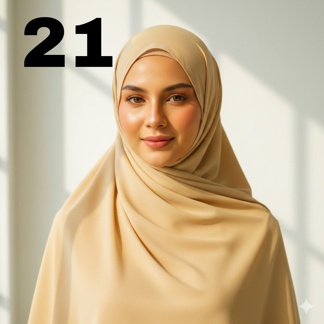 Plane Chiffon Georgette Hijab / Stoller