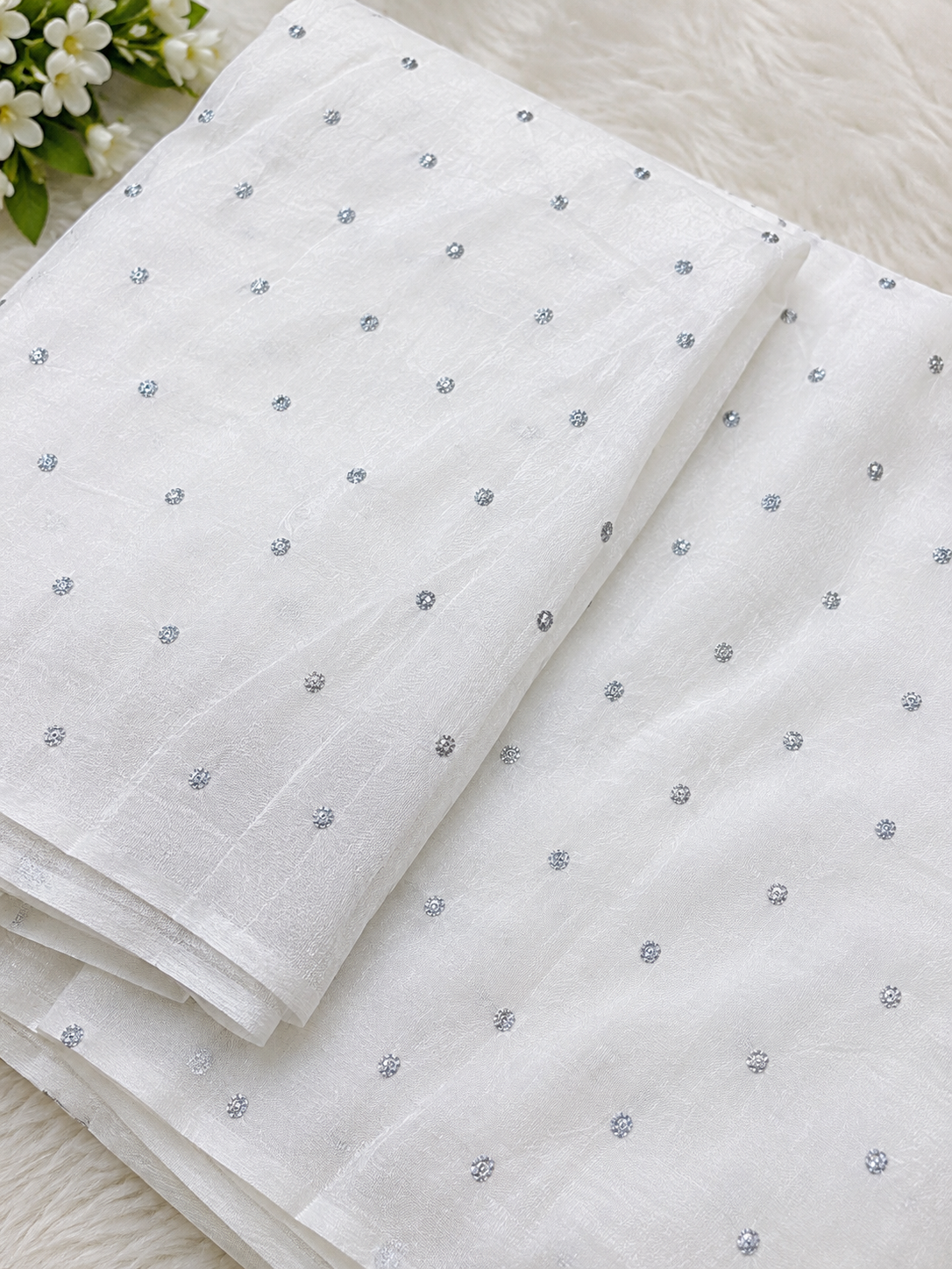 Premium medium silk Dupatta with Silver Chan Embroidery | Soft & Elegant Party Wear Dupatta | 2.5 Yards