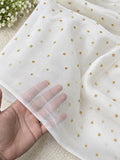 Premium Chiffon Dupatta with Golden Chan Embroidery | Soft & Elegant Party Wear Dupatta | 2.5 Yards
