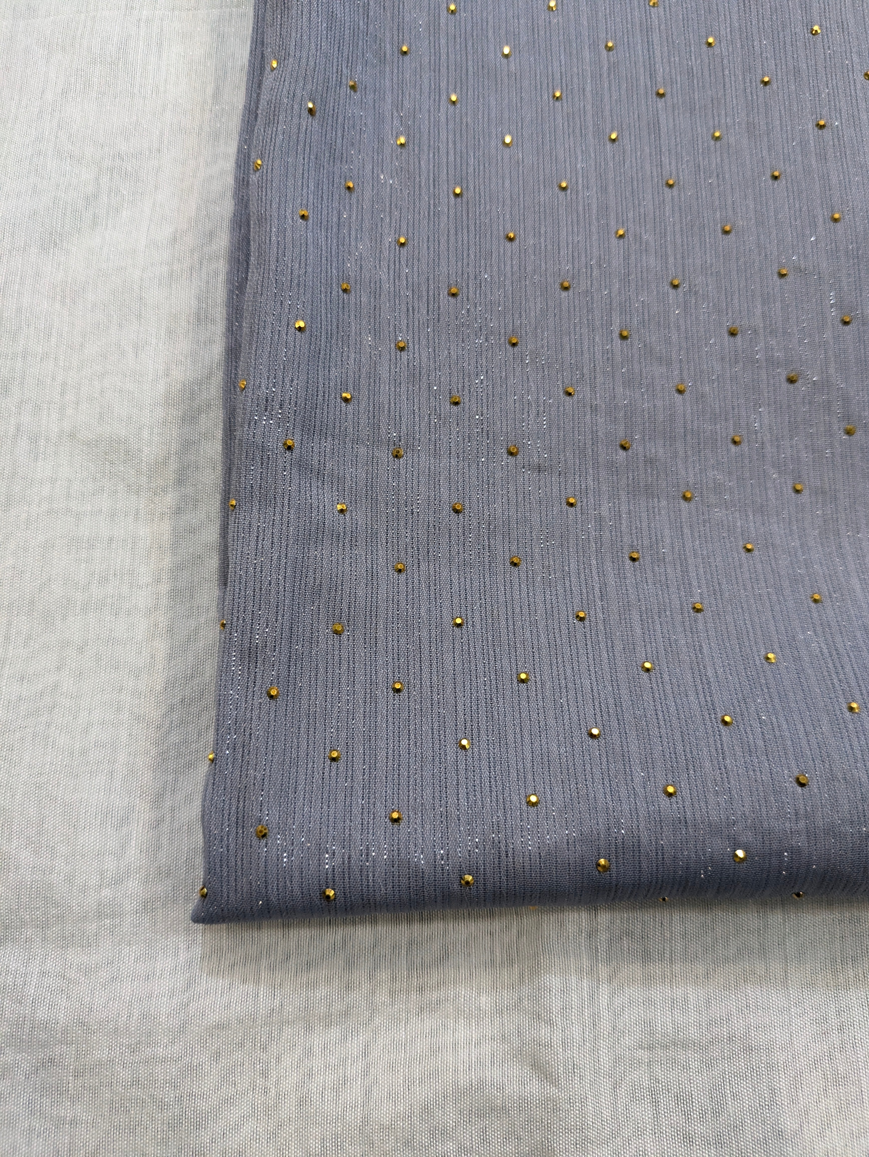 Georgette Chiffon Hijab with Golden Stone