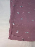 Georgette Chiffon Hijab Stole with Silver Leaf Foil Design - 2 Gaz