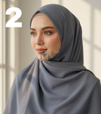 Plane Chiffon Georgette Hijab / Stoller