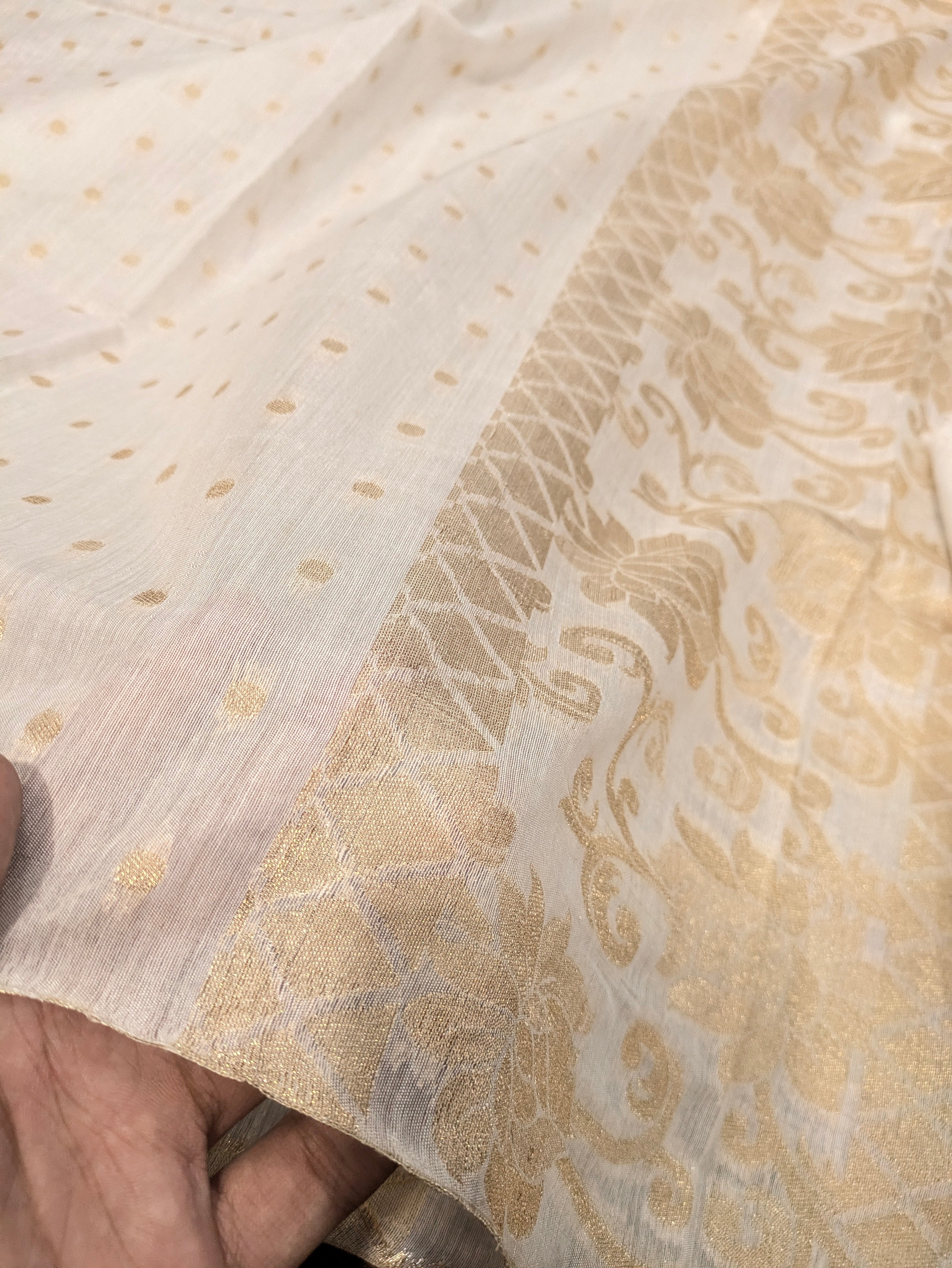 Pure  Lawn Banarsi Dupatta – Golden Jacquard Banarsi Work | Dyeable Dupatta in all colors  | 2.5 yards