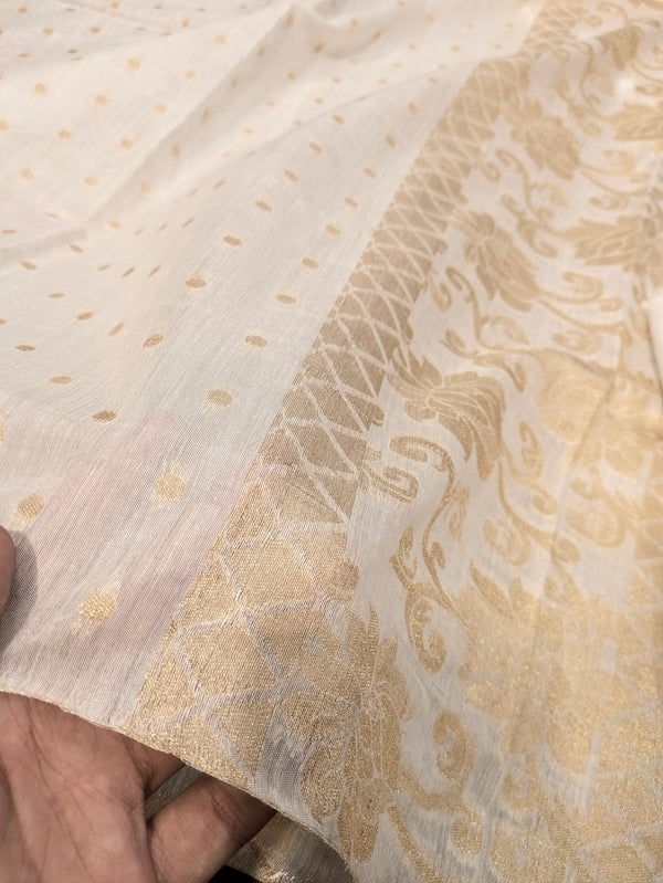 Pure  Lawn Banarsi Dupatta – Golden Jacquard Banarsi Work | Dyeable Dupatta in all colors  | 2.5 yards