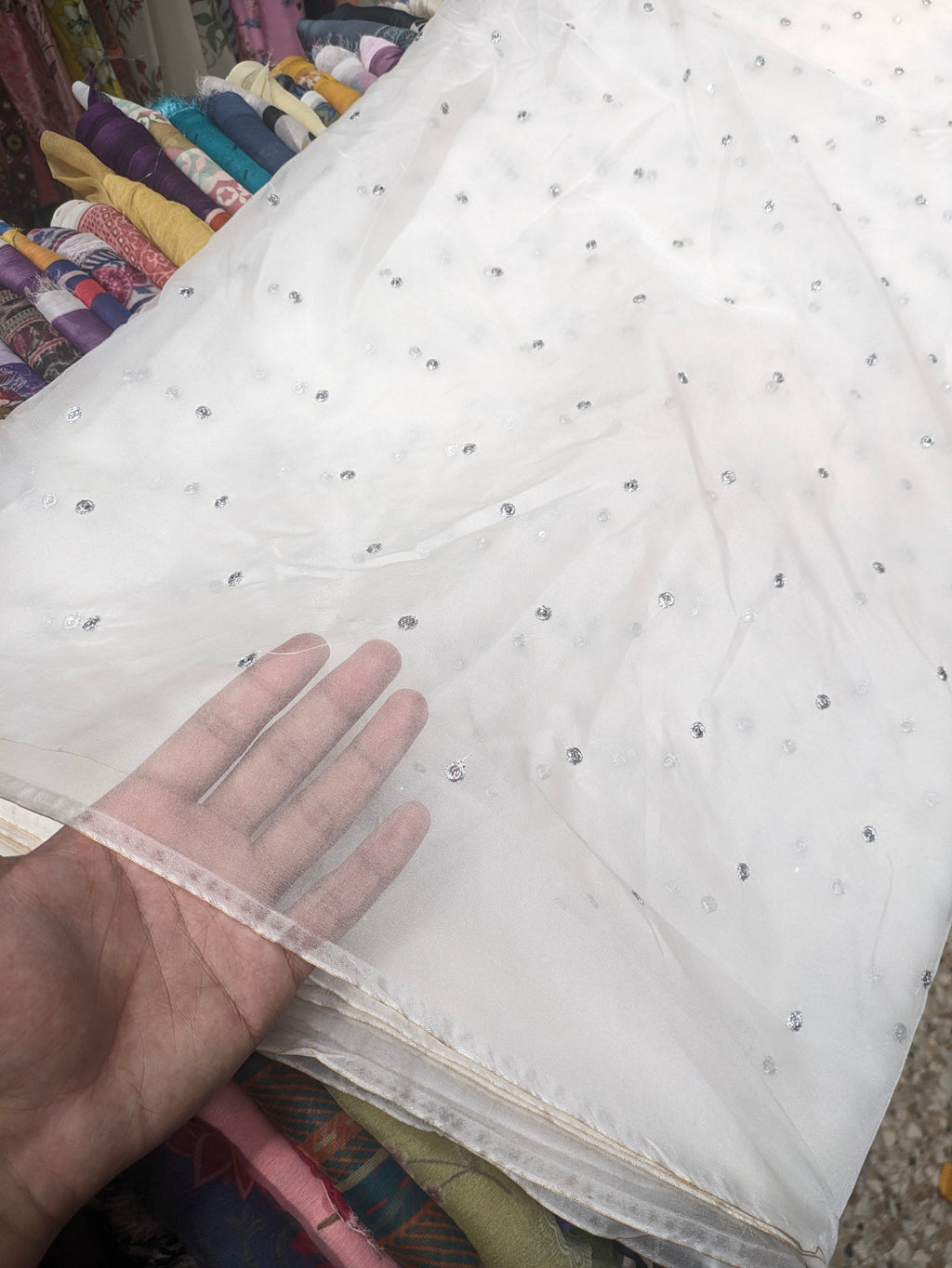 Pure Soft Organza Dupatta with Silver Chan Embroidery | Diyable Party Wear Dupatta | 2.5 Yards