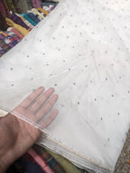 Pure Soft Organza Dupatta with Silver Chan Embroidery | Diyable Party Wear Dupatta | 2.5 Yards