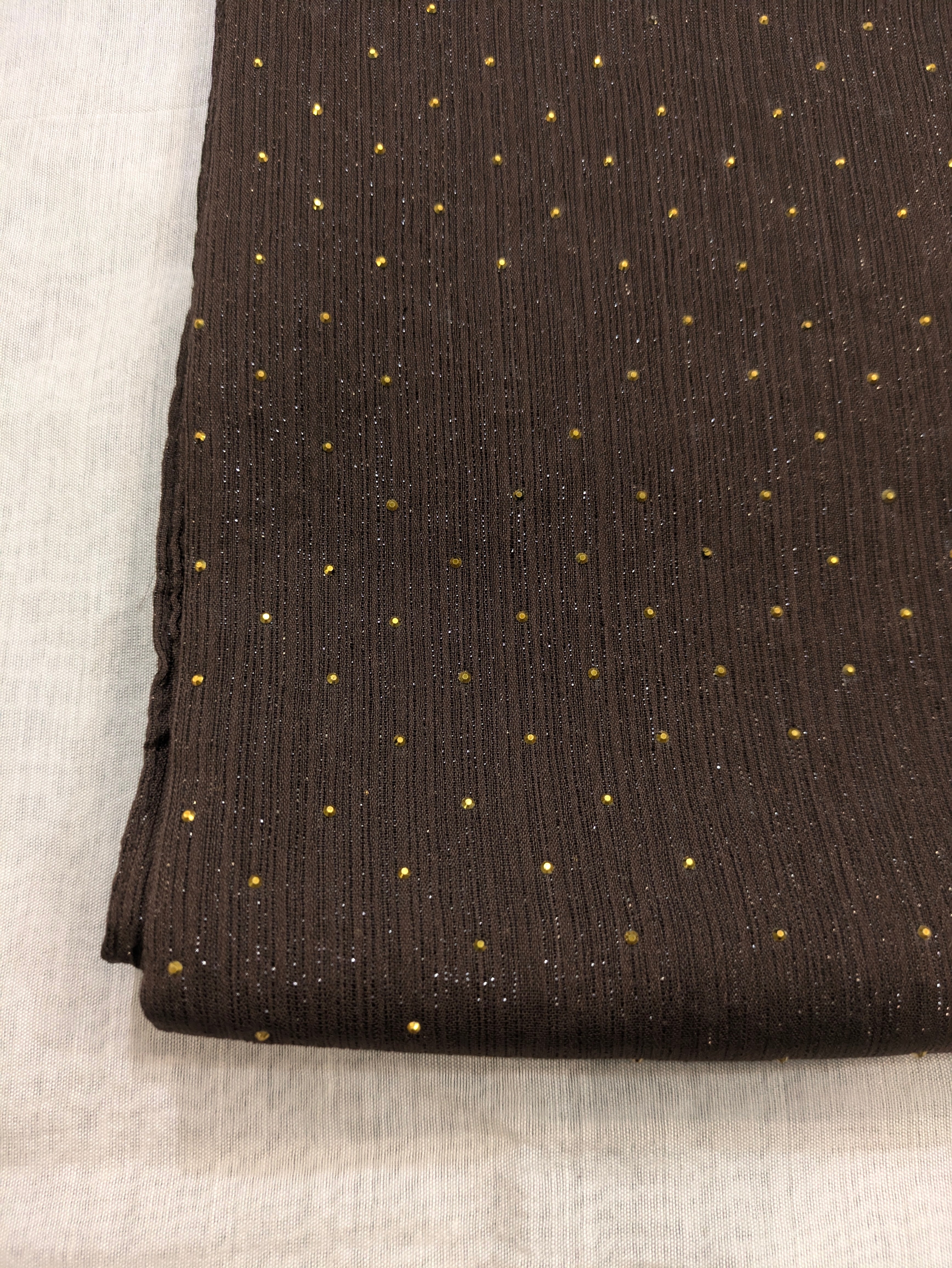 Georgette Chiffon Hijab with Golden Stone