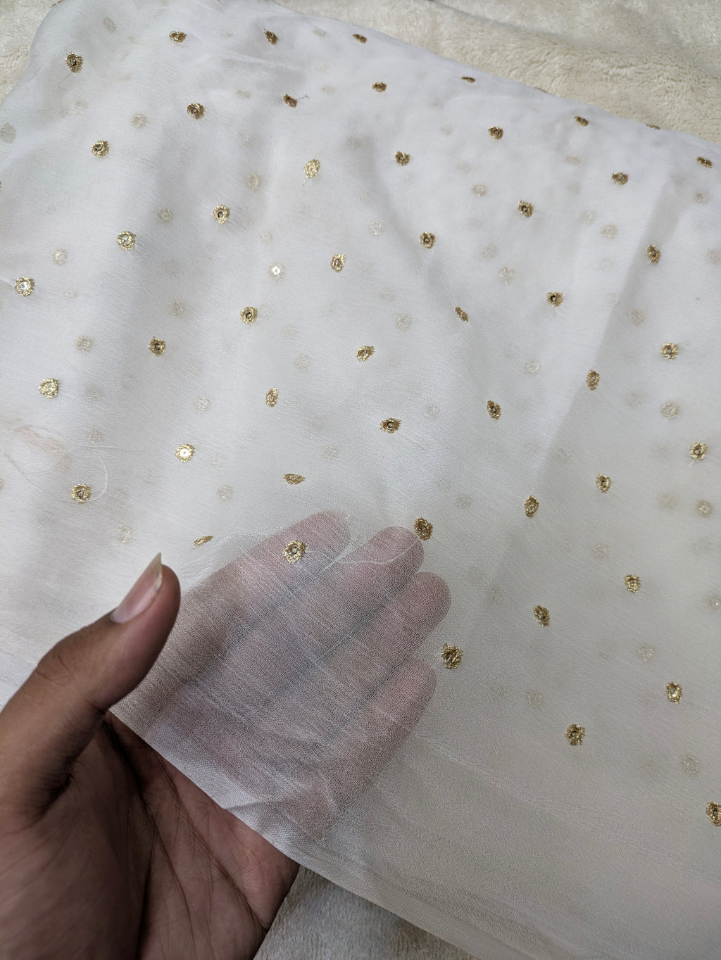 Premium Chiffon Dupatta with Golden Chan Embroidery | Soft & Elegant Party Wear Dupatta | 2.5 Yards