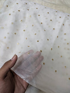 Premium Chiffon Dupatta with Golden Chan Embroidery | Soft & Elegant Party Wear Dupatta | 2.5 Yards