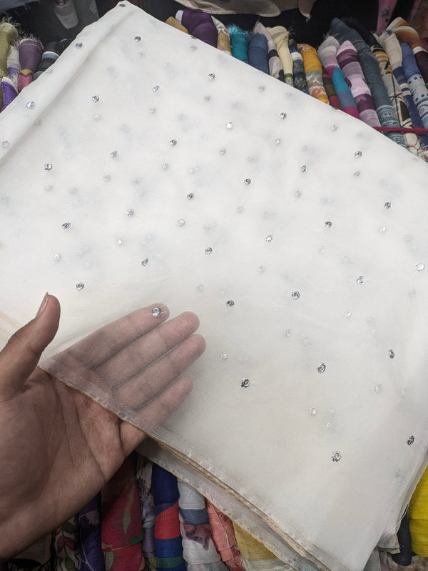 Pure Soft Organza Dupatta with Silver Chan Embroidery | Diyable Party Wear Dupatta | 2.5 Yards
