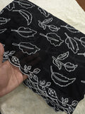 Voile Lawn black  Scalloped Dupatta with White  Embroidery | black  lawn Cutwork Dupatta 2.5 yards length