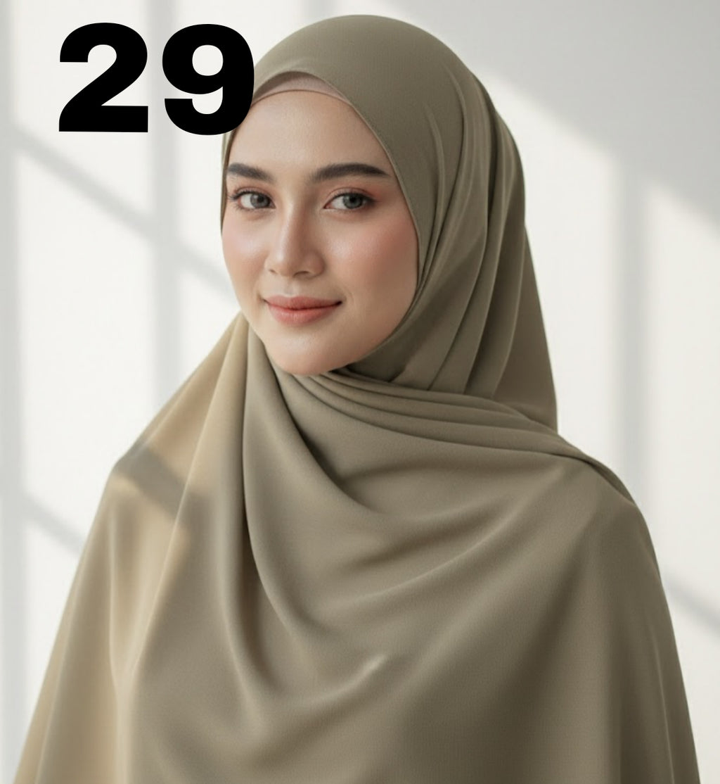 Plane Chiffon Georgette Hijab / Stoller