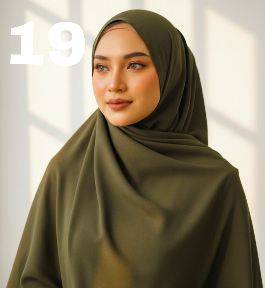 Plane Chiffon Georgette Hijab / Stoller