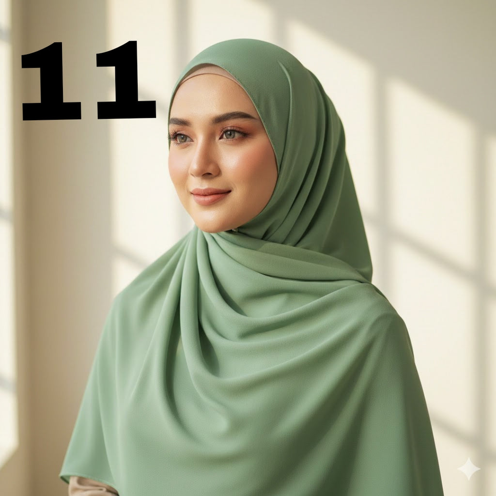 Plane Chiffon Georgette Hijab / Stoller