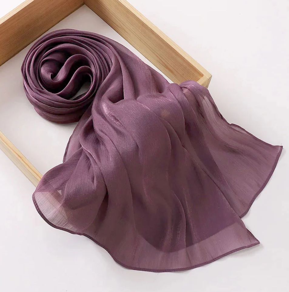 Organza Silk Hijab – Shiny Premium Fabric | Party Wear & Wedding Hijab
