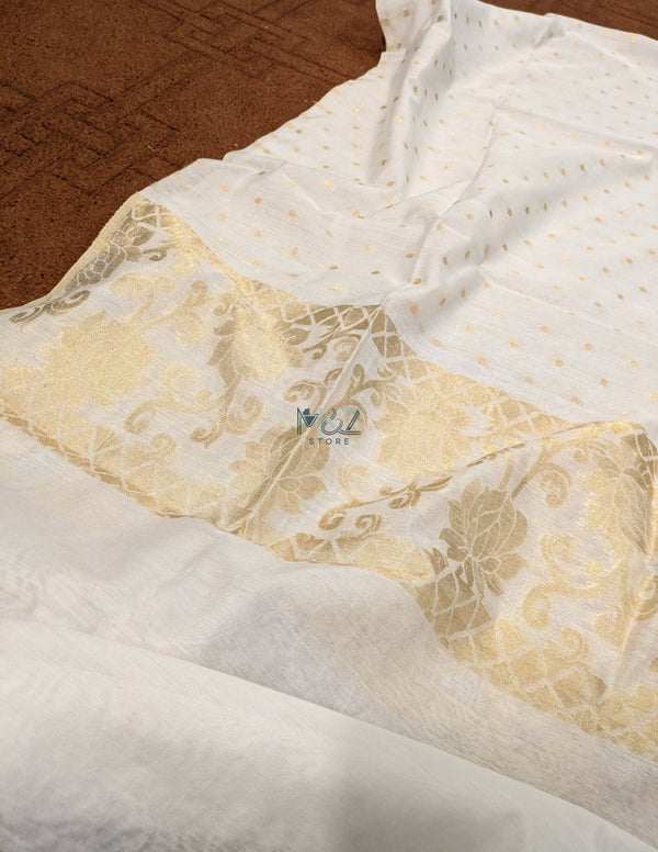 Pure  Lawn Banarsi Dupatta – Golden Jacquard Banarsi Work | Dyeable Dupatta in all colors  | 2.5 yards