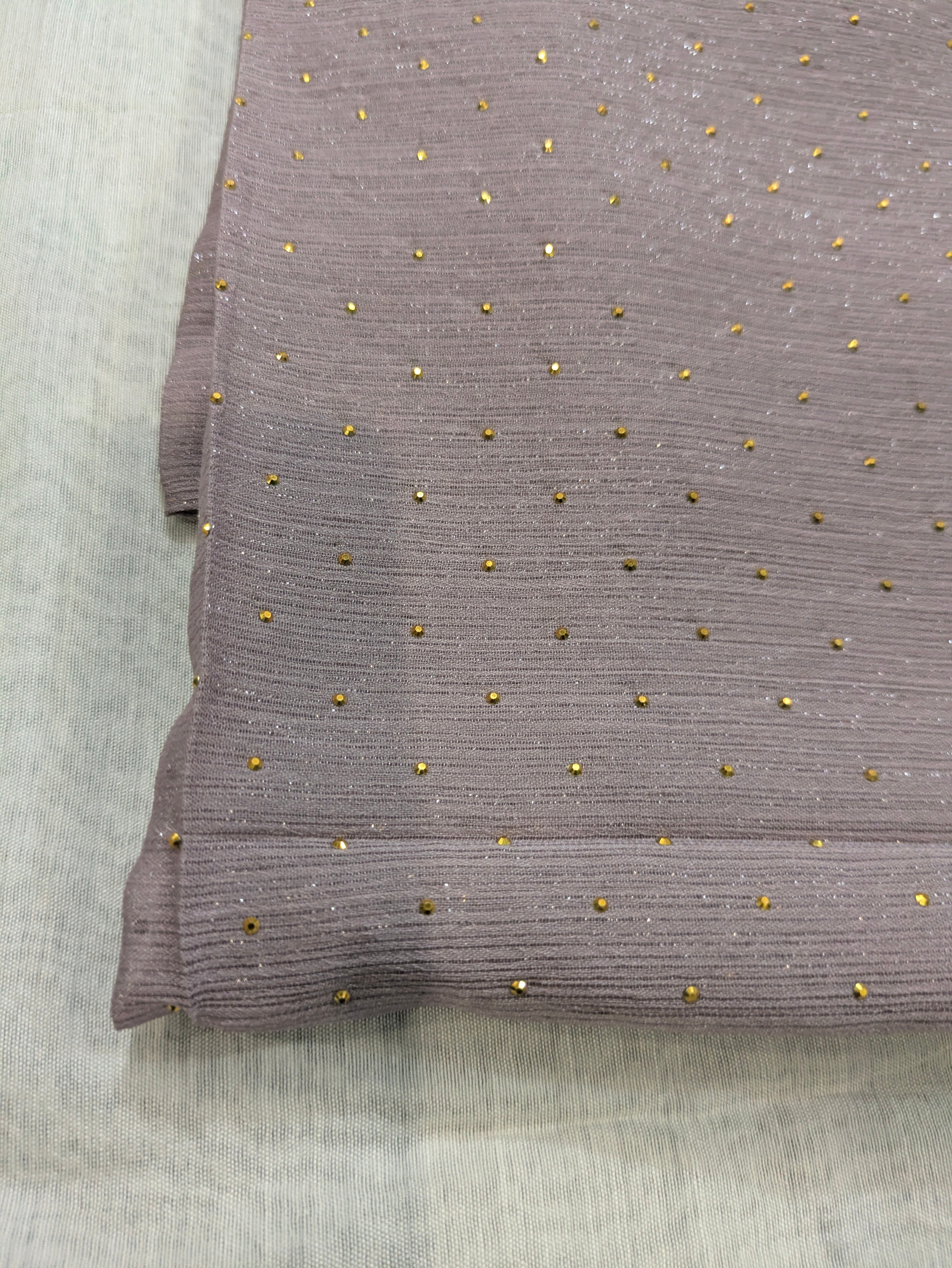 Georgette Chiffon Hijab with Golden Stone
