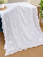 Chiffon Four-Side Scalloped Cutwork Dupatta – 2.75 Yards (Dyeable