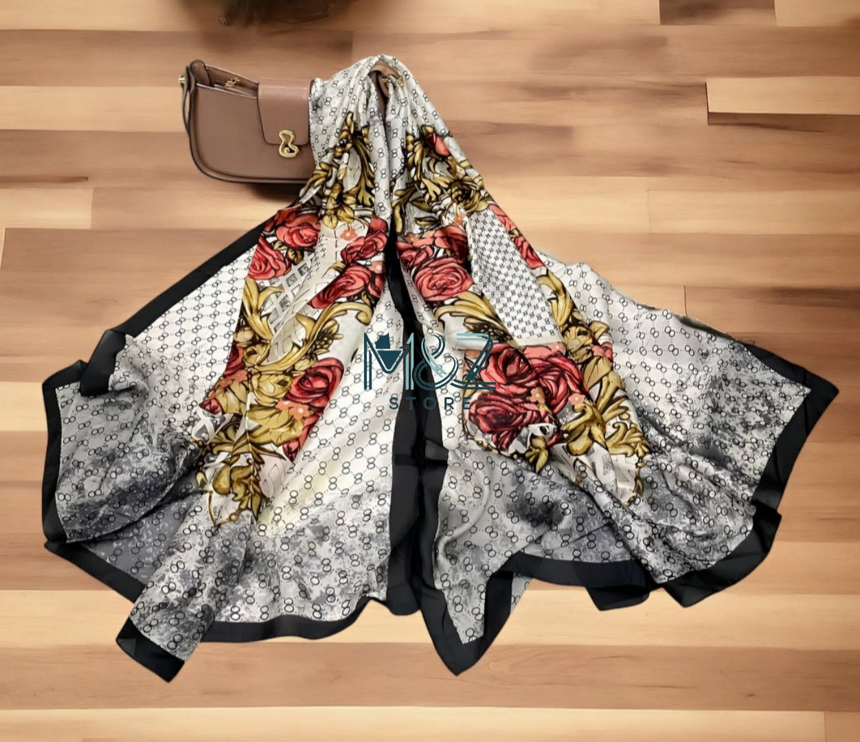 Silk Printed Hijab Printed Silk Scarf- Silk stoller - Silk hijabs Lightweight Satin Scarves