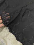 Elegant Black Chiffon Dupatta with Black Embroidery & Sequin Work – 2.3 Yards
