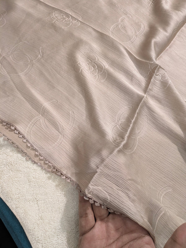 Premium Silk Hijab with Four Side Cutwork Lace | Elegant Party Wear Hijab