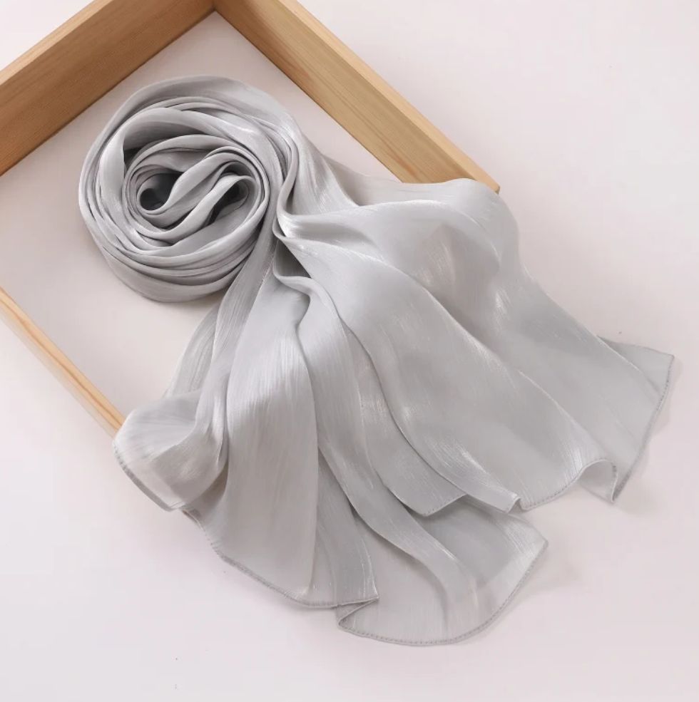 Organza Silk Hijab – Shiny Premium Fabric | Party Wear & Wedding Hijab