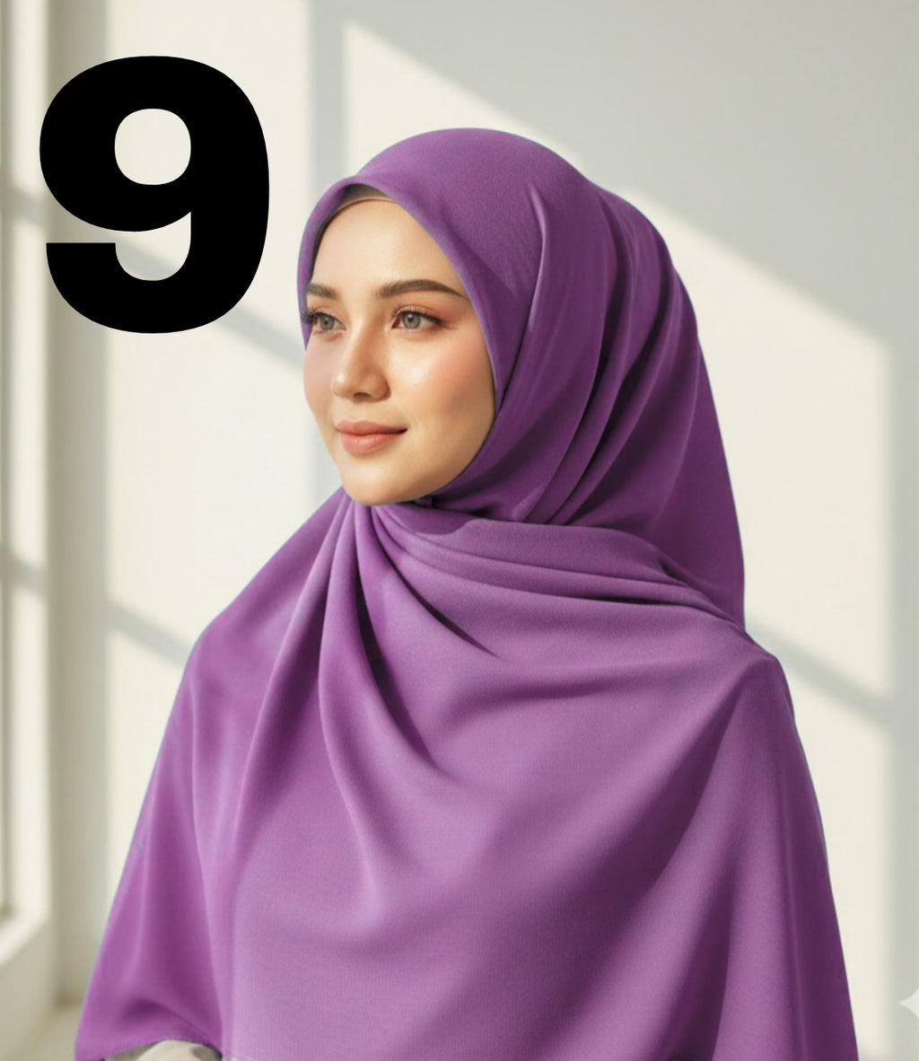 Plane Chiffon Georgette Hijab / Stoller