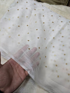 Premium Chiffon Dupatta with Golden Chan Embroidery | Soft & Elegant Party Wear Dupatta | 2.5 Yards