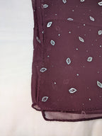 Georgette Chiffon Hijab Stole with Silver Leaf Foil Design - 2 Gaz