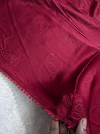 Premium Silk Hijab with Four Side Cutwork Lace | Elegant Party Wear Hijab